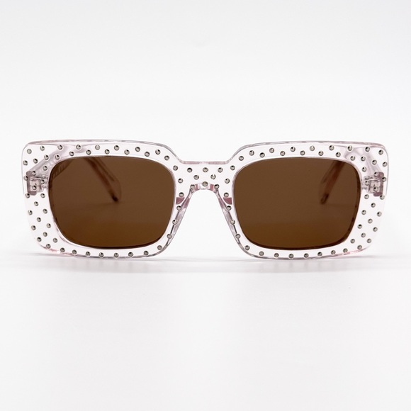 NEW CELINE CL4213IS 27E SUNGLASSES PINK BROWN SQUARE WOMEN CELINE EYEWEAR - Picture 5 of 11